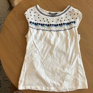 Eddie Bauer women’s White and Navy Tank Top